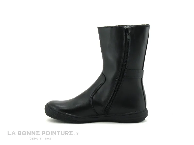 Achat chaussures Bopy Enfant Botte et Bottillon, vente Bopy surielle noir - bottines fille velours et cuir et zip