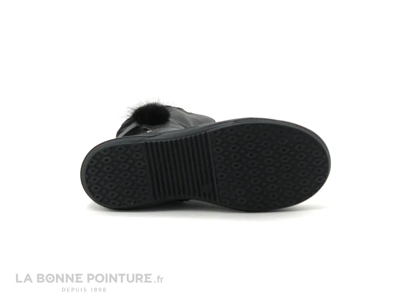 Achat chaussures Bopy Enfant Botte et Bottillon, vente Bopy surielle noir - bottines fille velours et cuir et zip