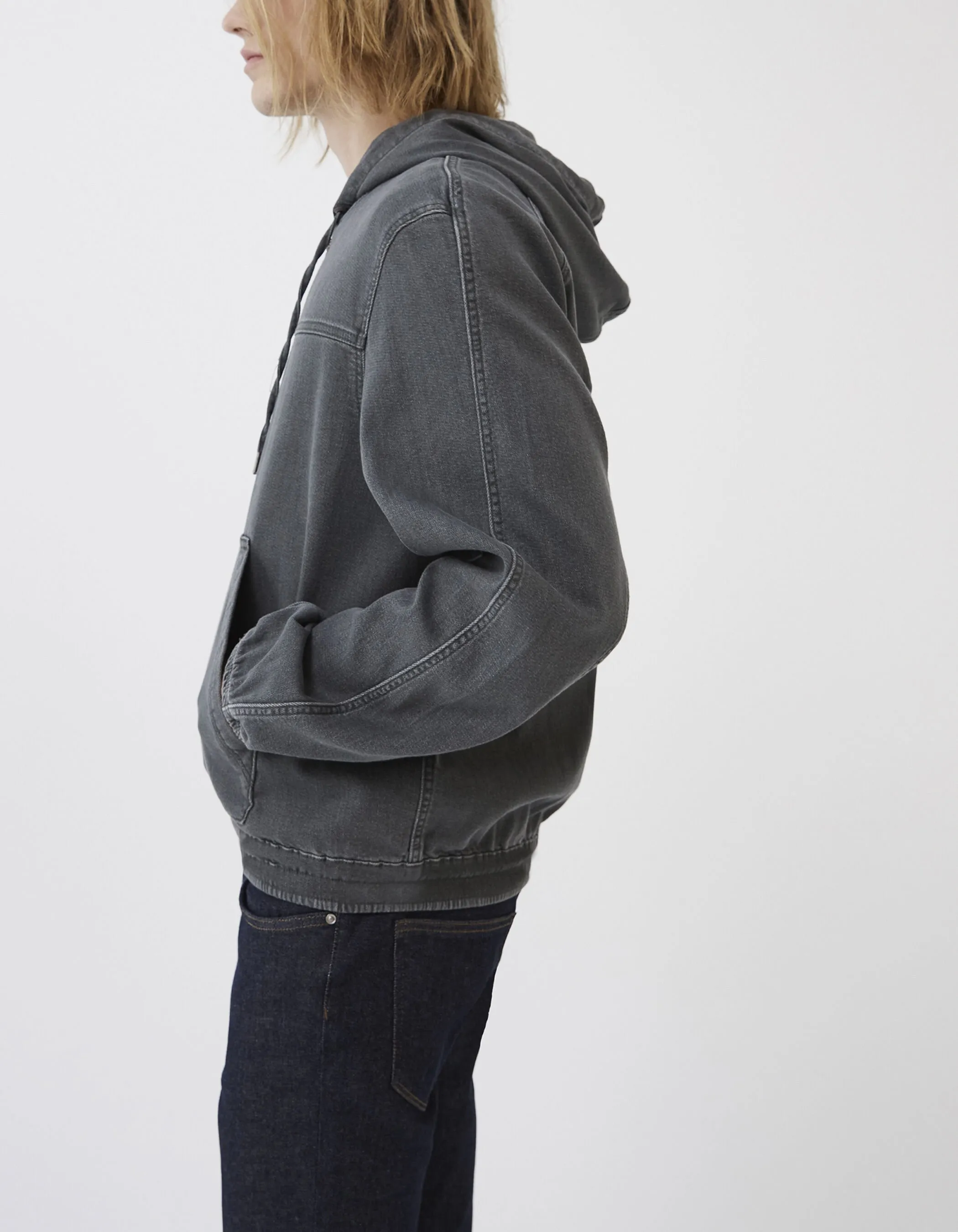 Blouson en jean underwater à capuche Homme