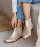 Bottines Chelsea Cuir champagne irisé - Bobbies