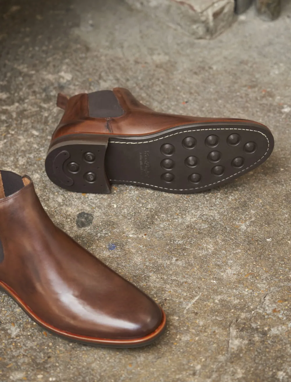 Bottines chelsea pour homme: L'Homme Pressé Cuir Marron Grainé