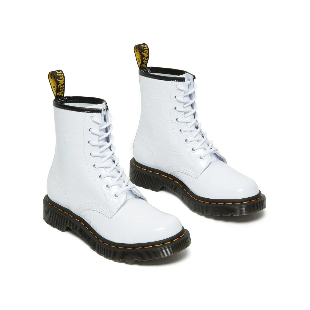 Bottines Dr martens 1460 w croco blanc