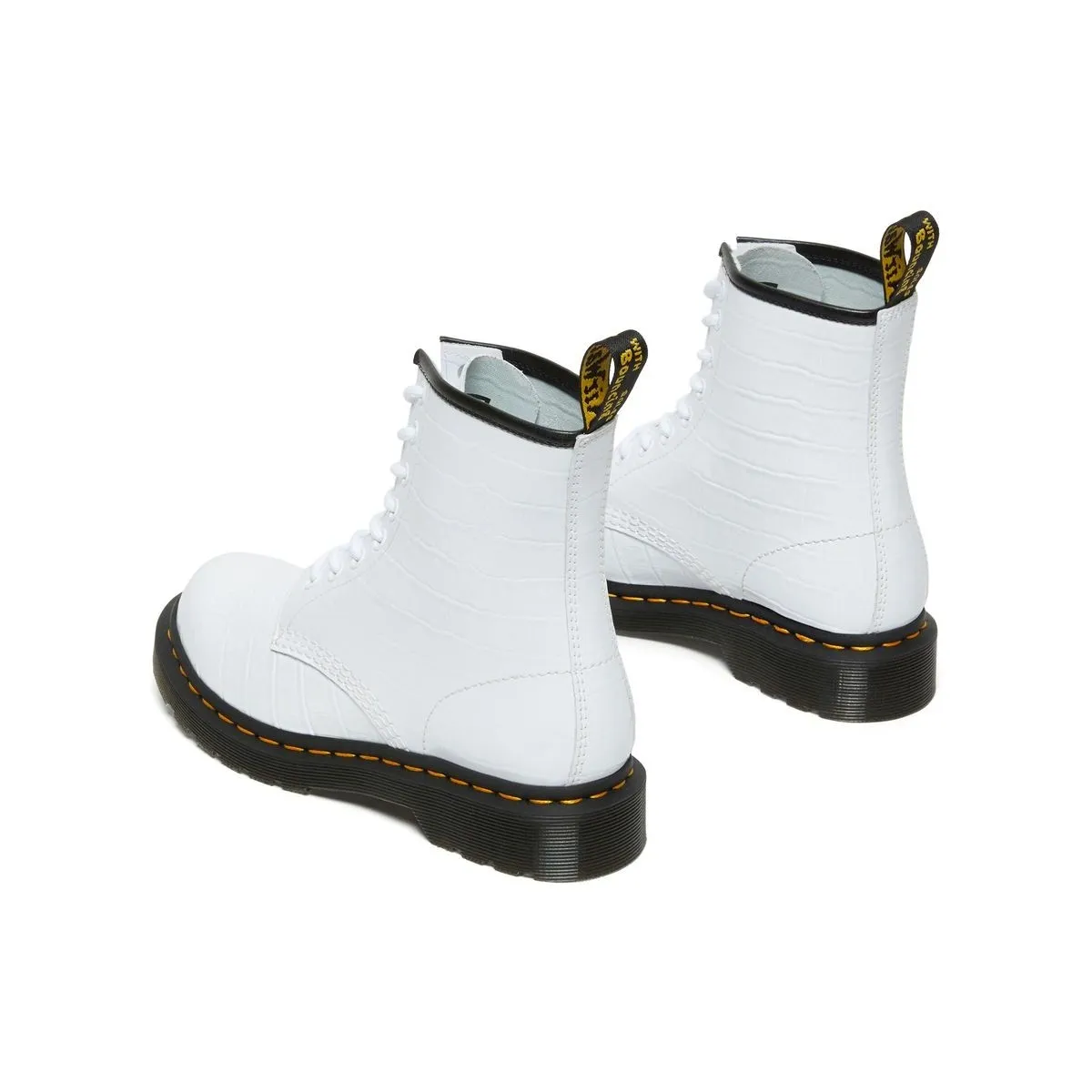 Bottines Dr martens 1460 w croco blanc