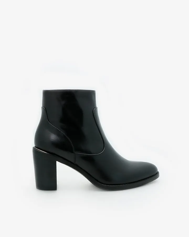 Bottines Elégantes Cuir Noir à Talon Femme | Izel | Adige Chaussures