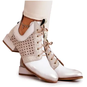 Bottines en Cuir Maciejka 05541-25 Beige clair