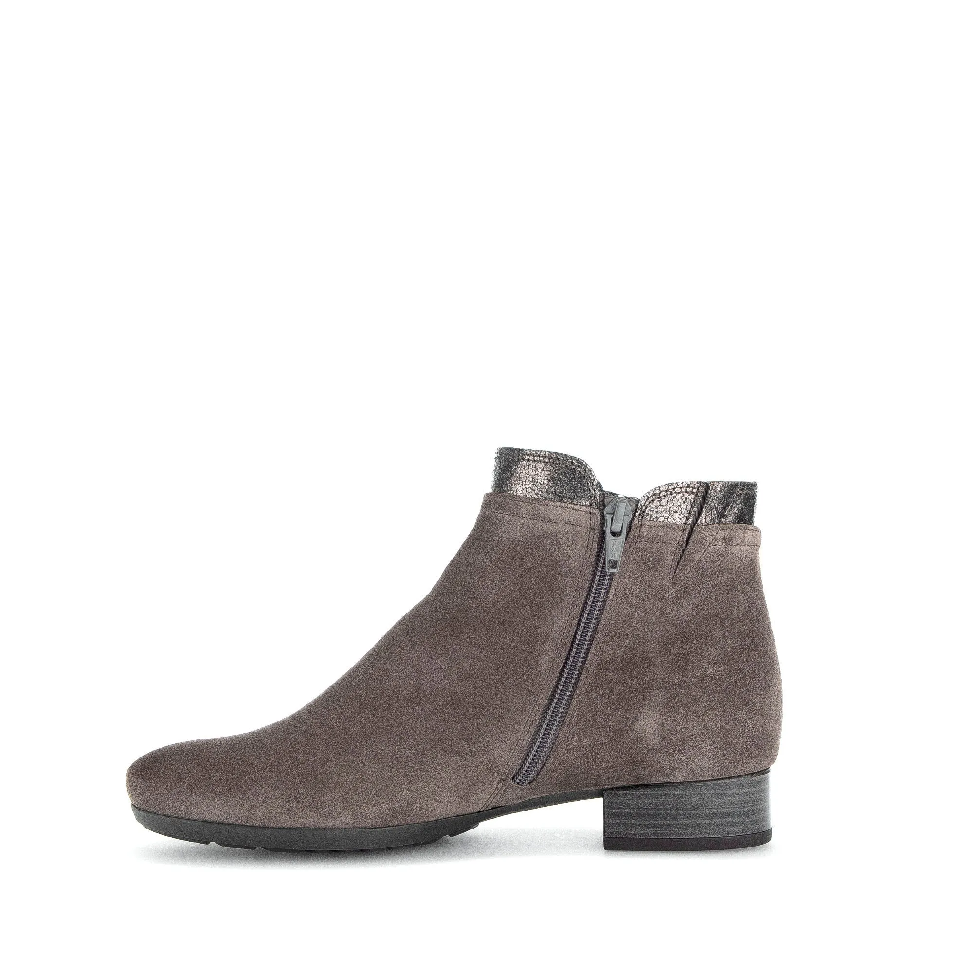 Bottines grises en cuir velours