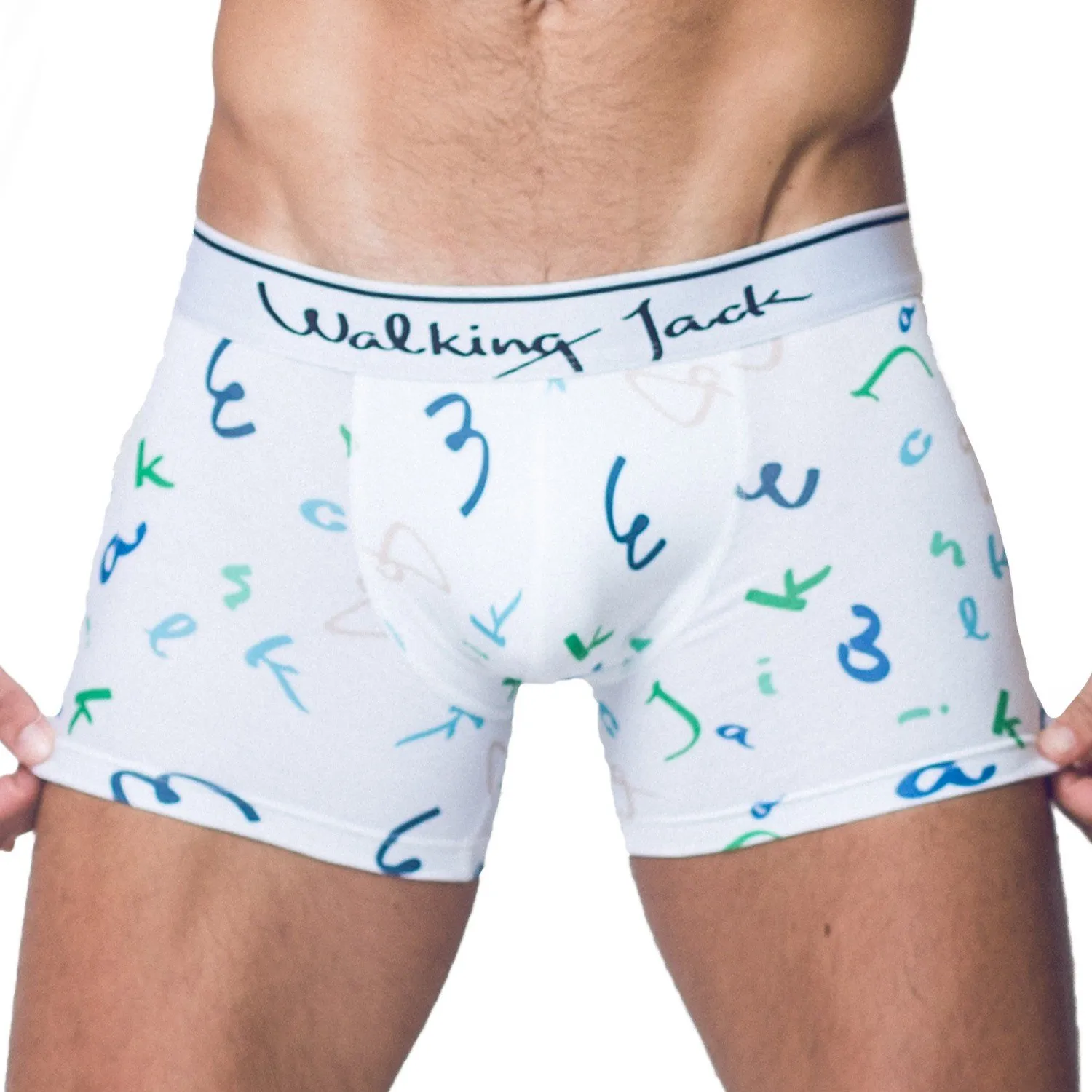 Boxer Letters Print - Walking Jack : vente shorty boxers homme Walk...