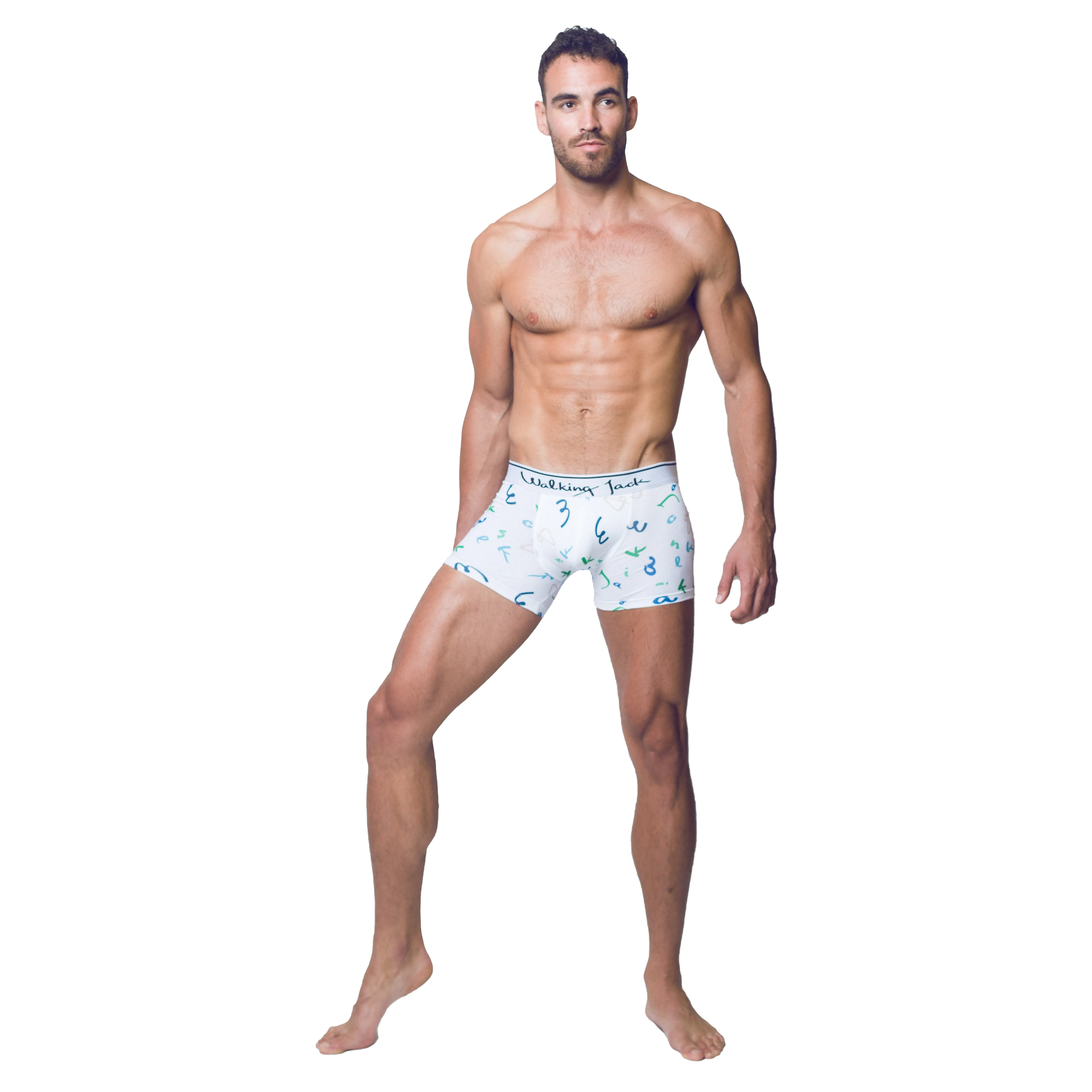 Boxer Letters Print - Walking Jack : vente shorty boxers homme Walk...