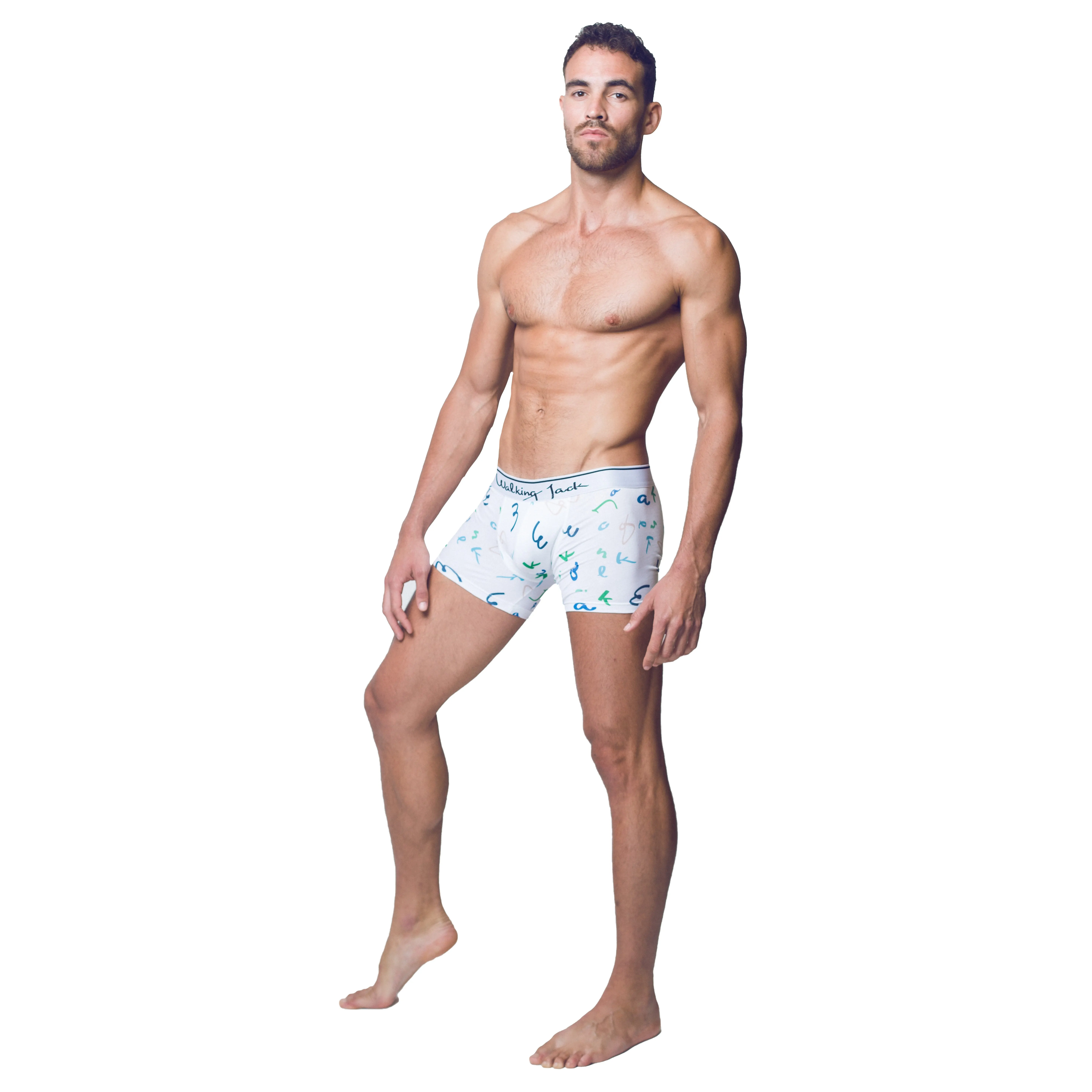 Boxer Letters Print - Walking Jack : vente shorty boxers homme Walk...