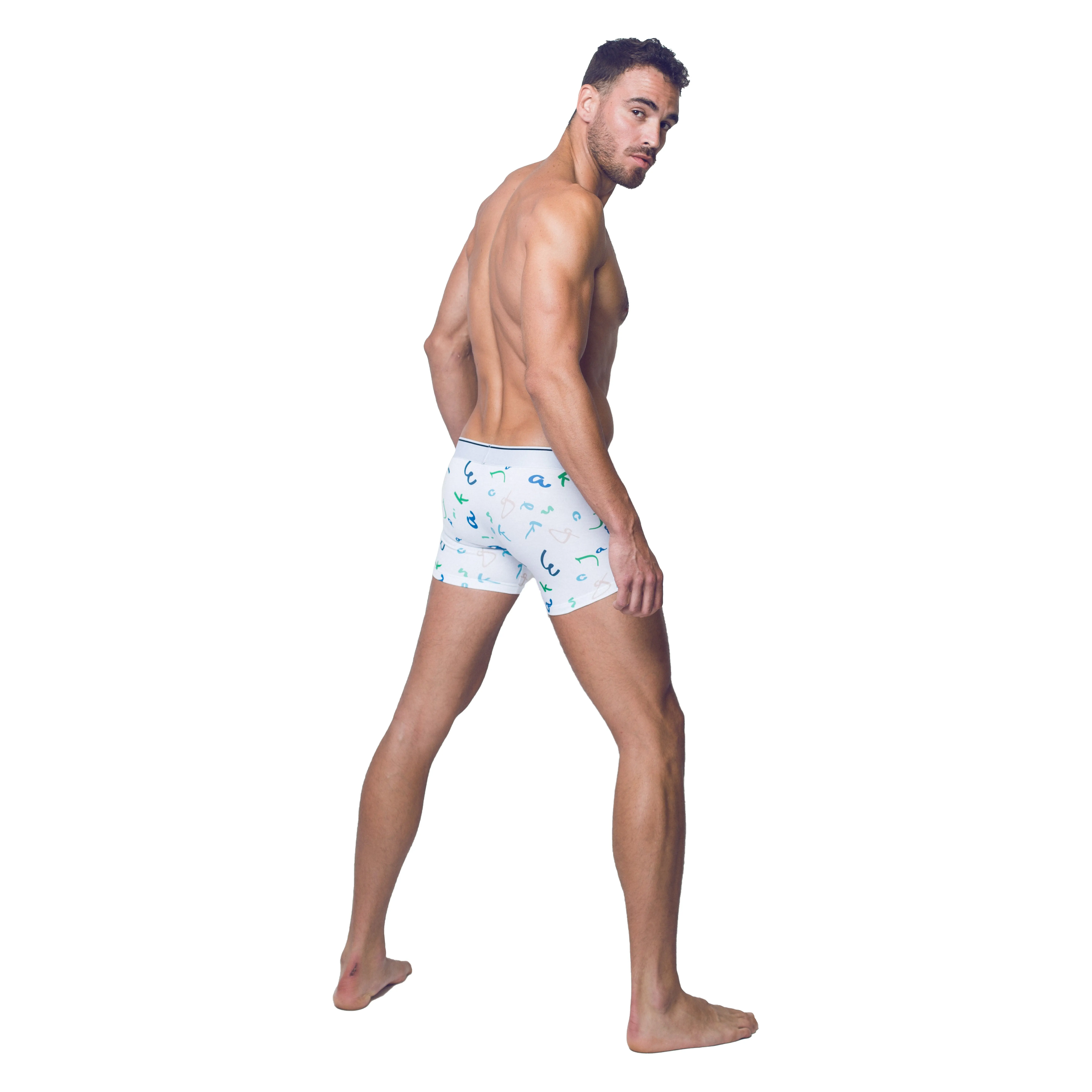 Boxer Letters Print - Walking Jack : vente shorty boxers homme Walk...