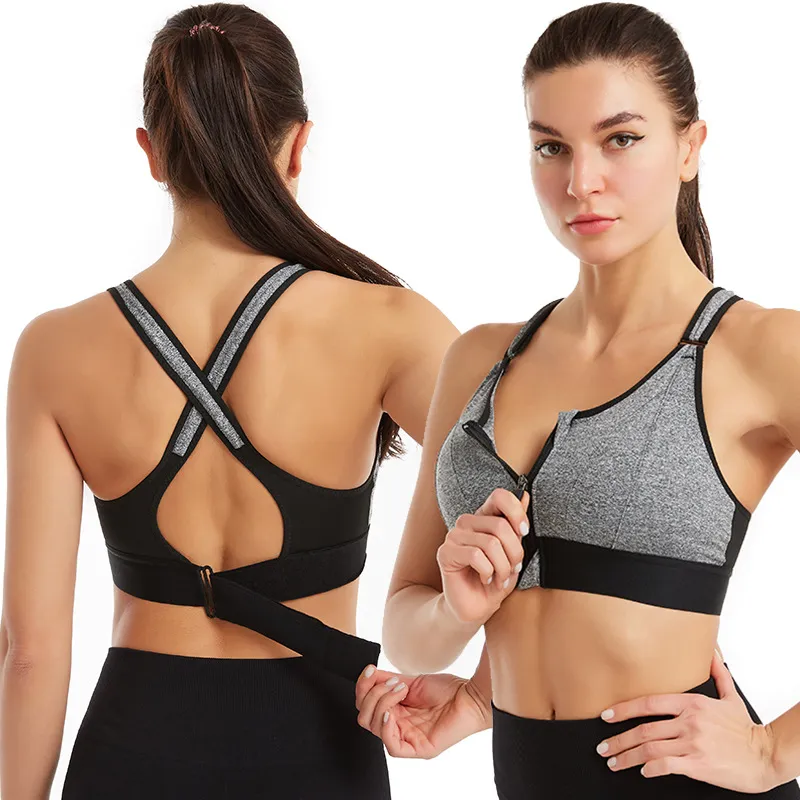 Brassière de sport fermeture avant pour femme