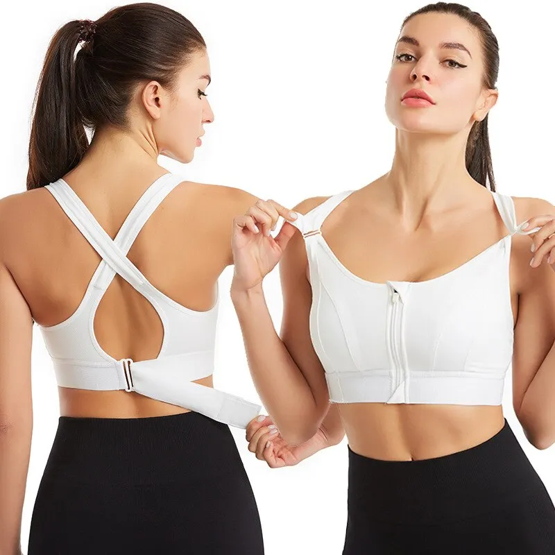 Brassière de sport fermeture avant pour femme