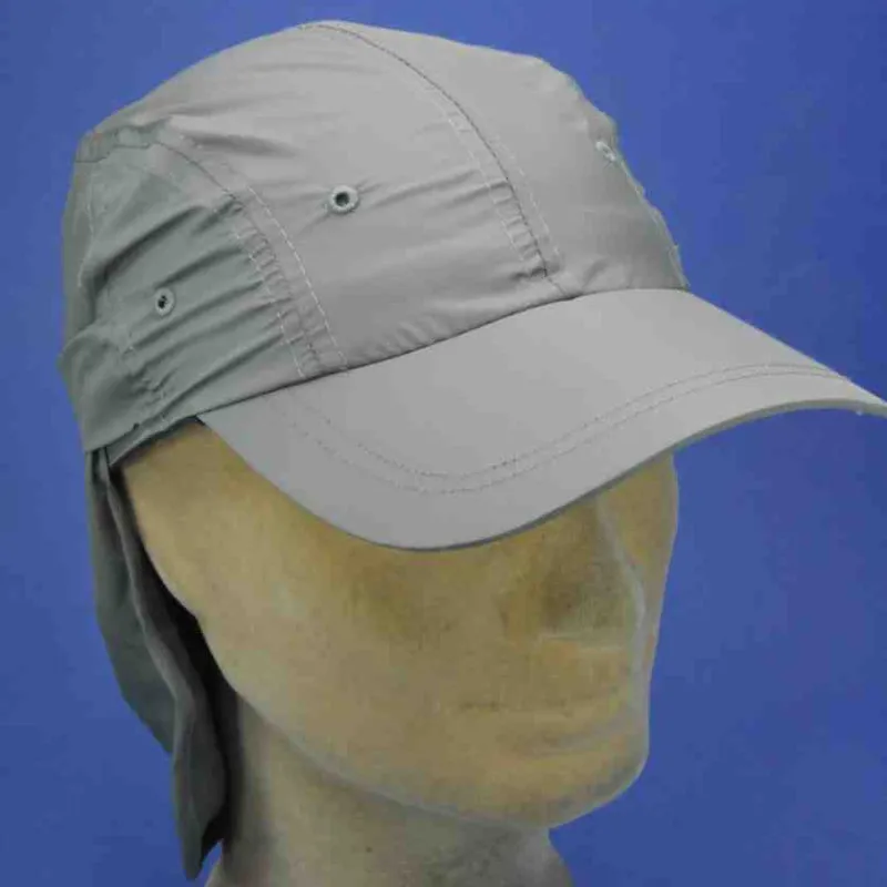 Casquette anti-UV avec protège nuque, couleur olive | Casquette mixte