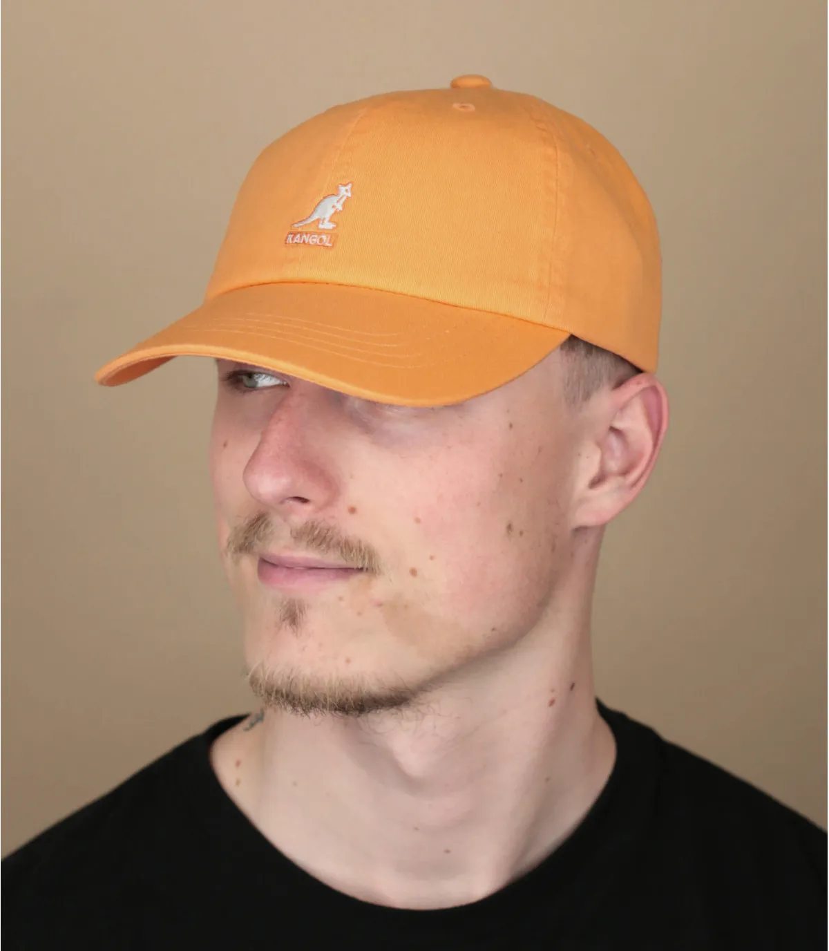 casquette baseball orange kangol - Casquette Washed Baseball papaya milk Kangol : Headict