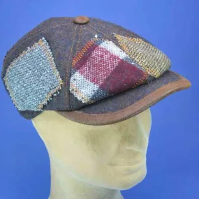 Casquette hiver, laine 6 côtes patch marron, homme | Casquette homme