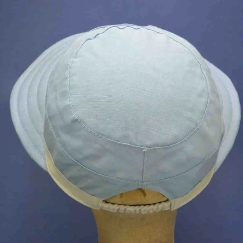 Casquette large visière en lin et coton, bleue | Casquette pour femme