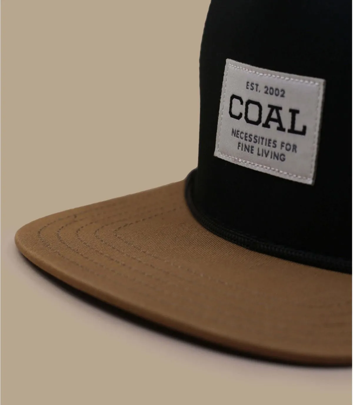 Casquette snapback noir marron - Casquette The Uniform black khaki Coal : Headict