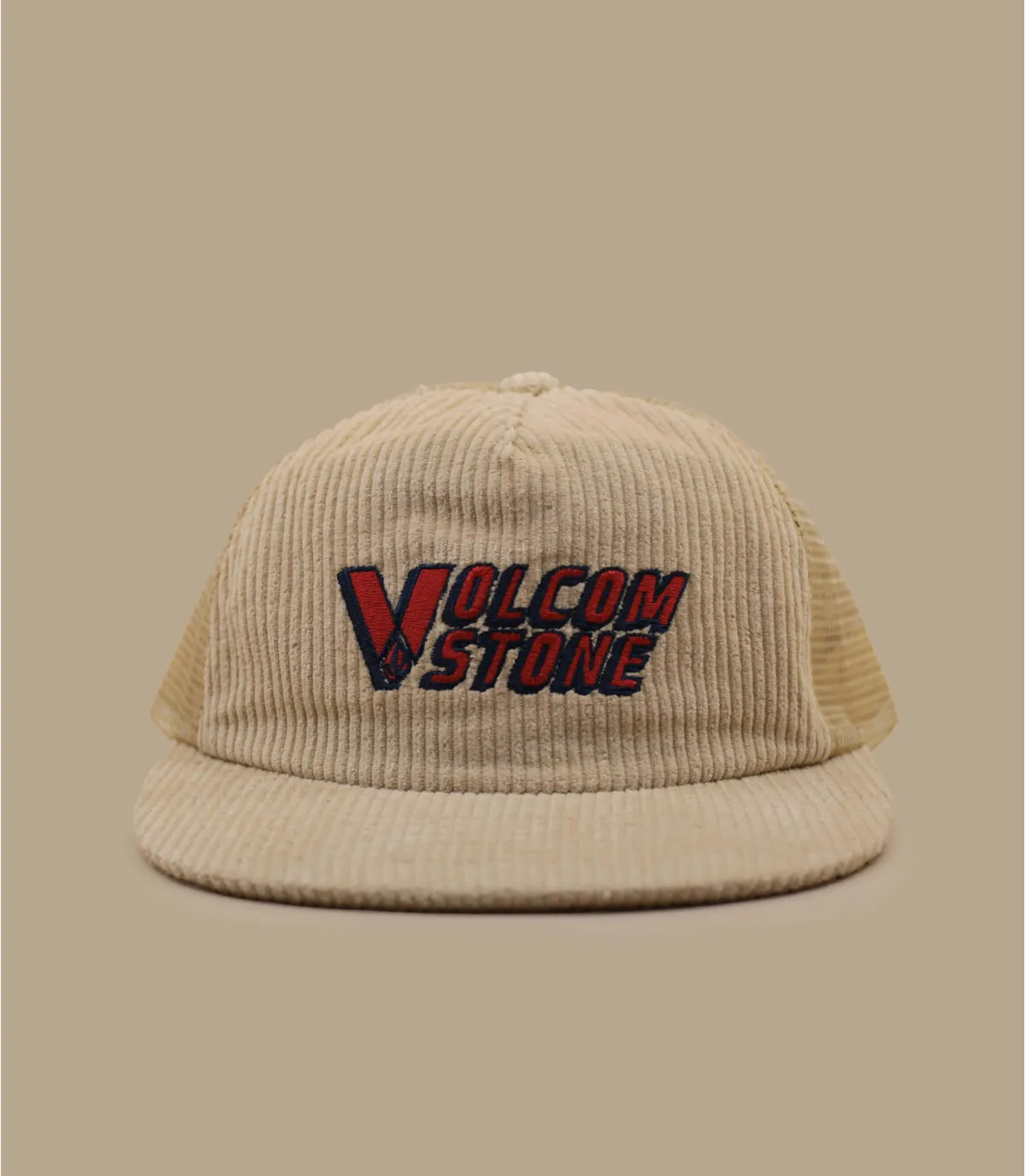 casquette trucker beige - Casquette Stone Draft Cheese straw Volcom : Headict