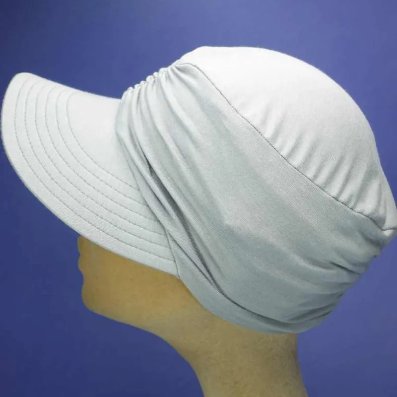 Casquette à grande visière couleur écume | Casquette été femme