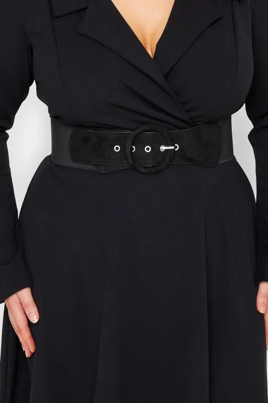 Ceinture Noire Stretch Effet Daim