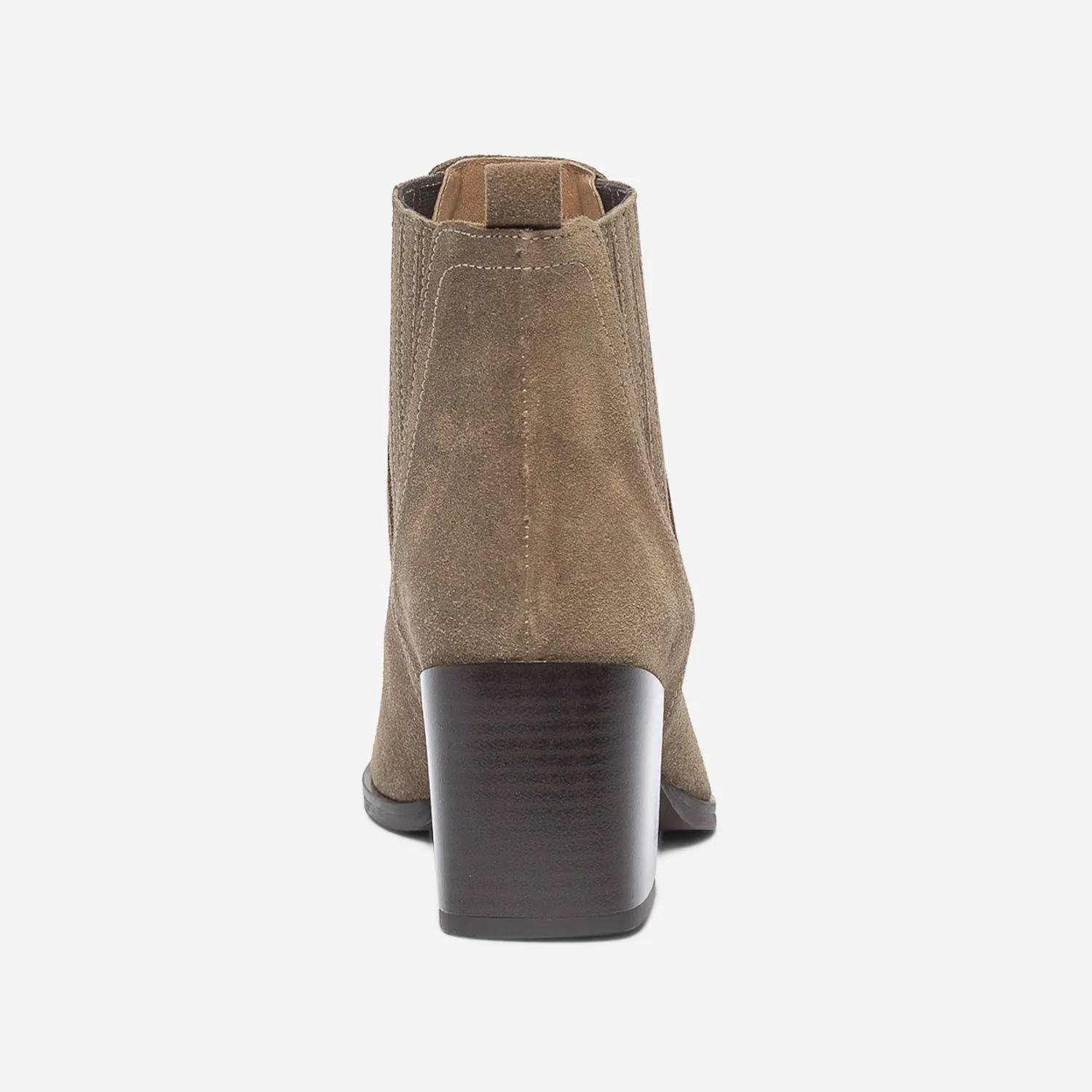 Chelsea boots TEXTO taupe en cuir velours éco-conçu - Boots / bottines Femme | ERAM