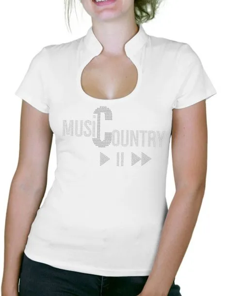 Country Music Play - T-shirt femme Col Omega