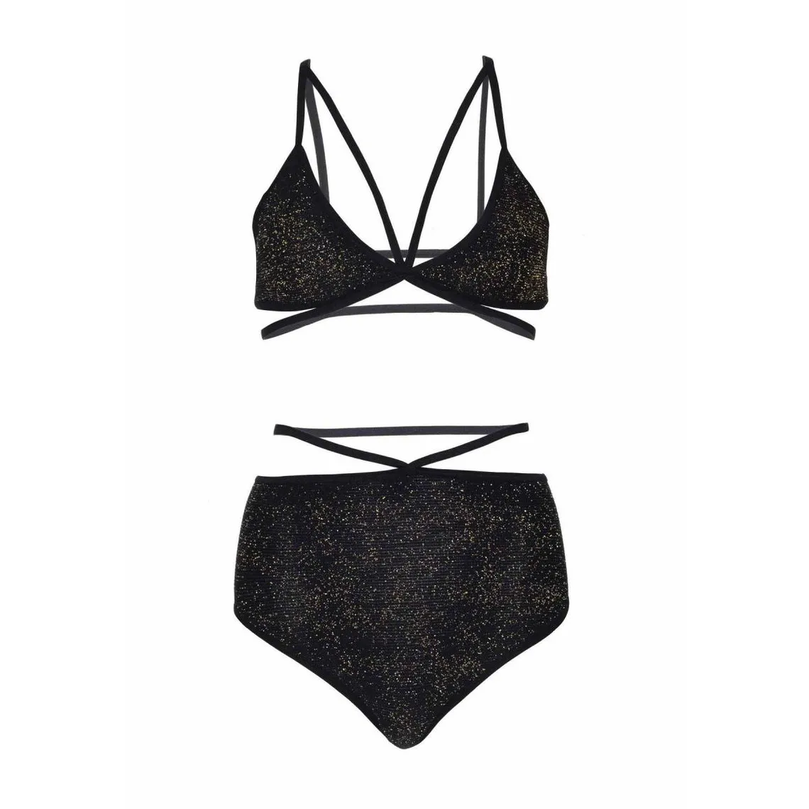 Ensemble 2 pièces soutien-gorge à lanières et slip brésilien Leg Avenue noir | 3 Suisses