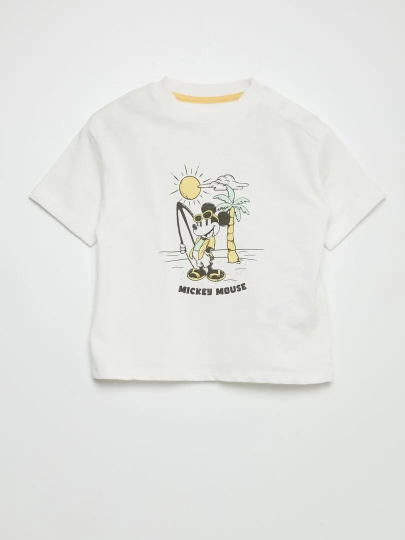 Ensemble t-shirt + short 'Disney' - 2 pièces - Blanc/jaune