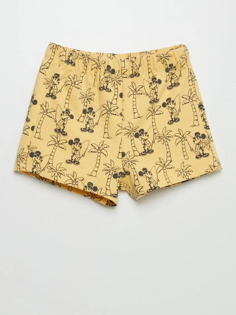 Ensemble t-shirt + short 'Disney' - 2 pièces - Blanc/jaune