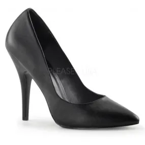 Escarpin cuir noir mat talon aiguille de 12 cm DISCOUNT pas cher taille 41 