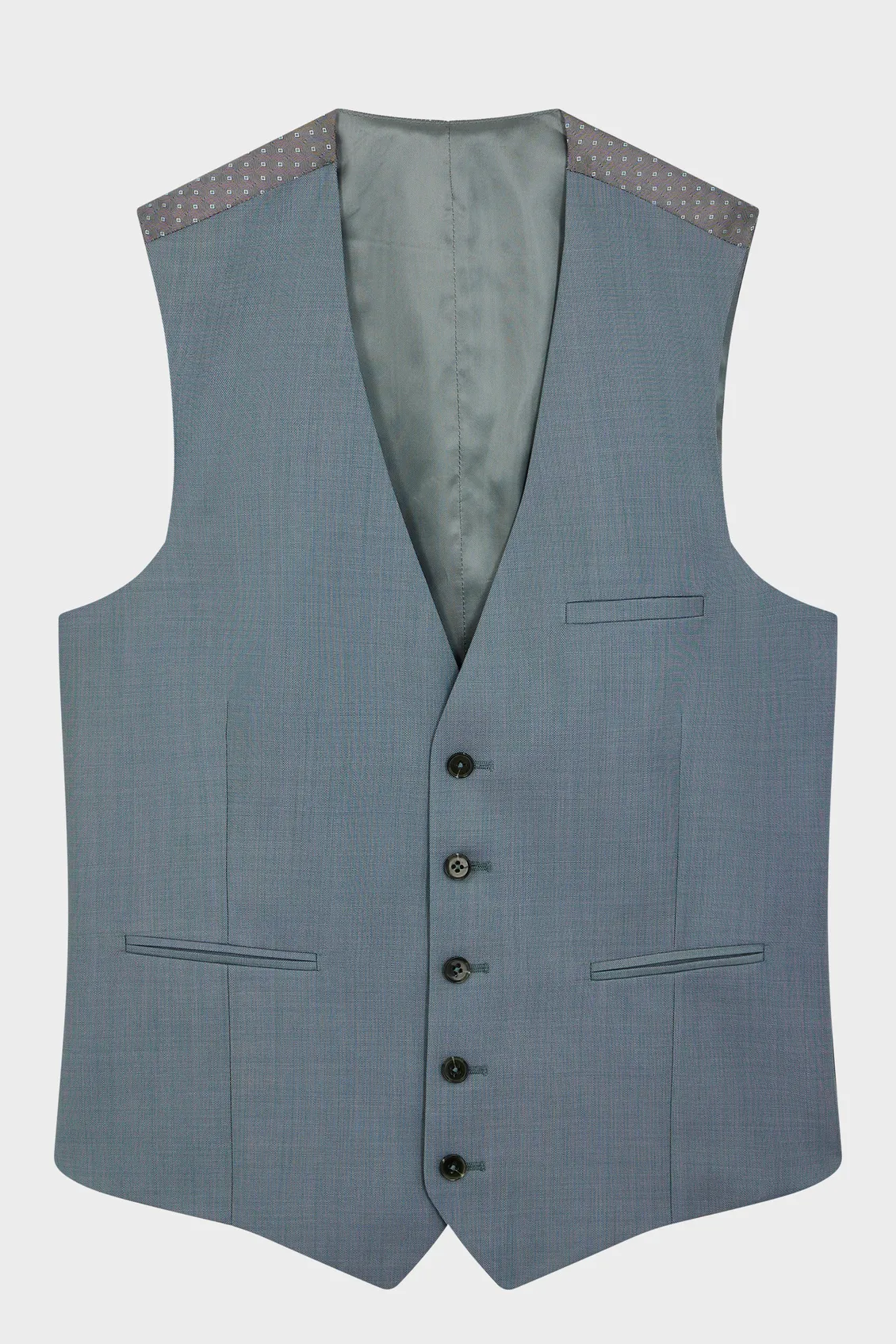 Gilet de costume en laine unie vert d'eau