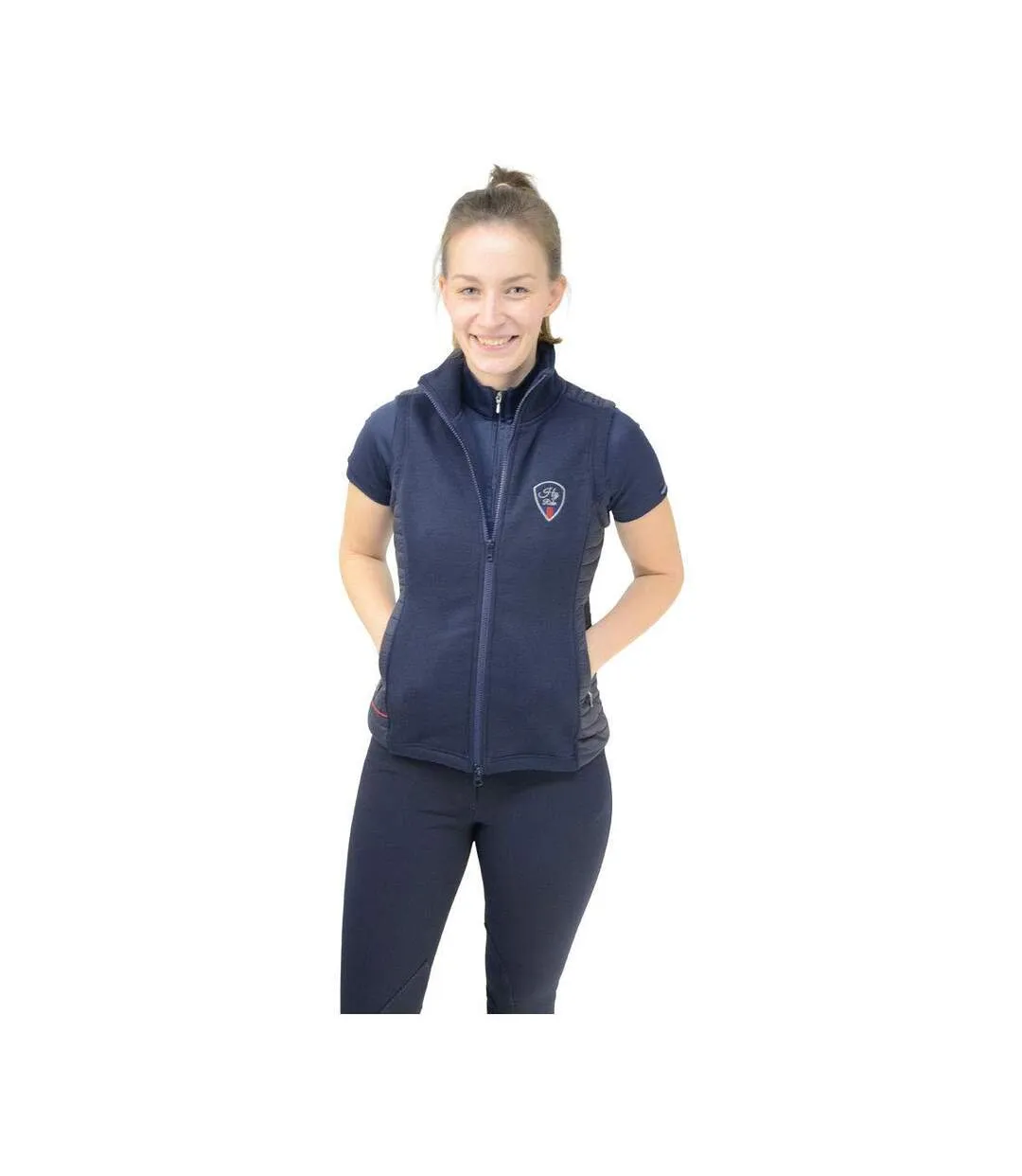 Gilet d´équitation signature femme bleu marine / rouge HyRIDER