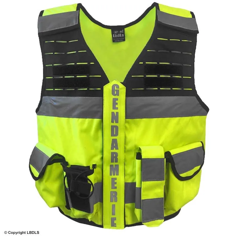 Gilet MULTIPOCKET 2.0 GENDARMERIE M.O.L.L.E jaune réglable S à 4XL