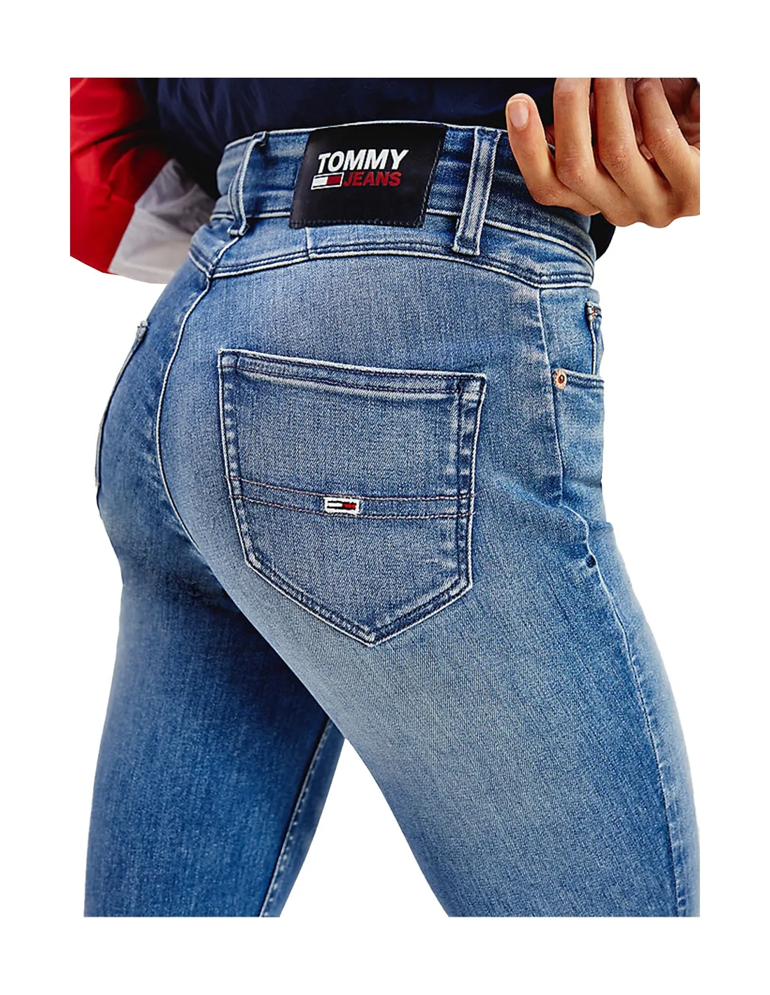 Jean femme Skinny taille haute Tommy Jeans ref 53111 Délavé 1AB