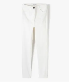 jean fille coupe ultra skinny taille haute blanc jeans