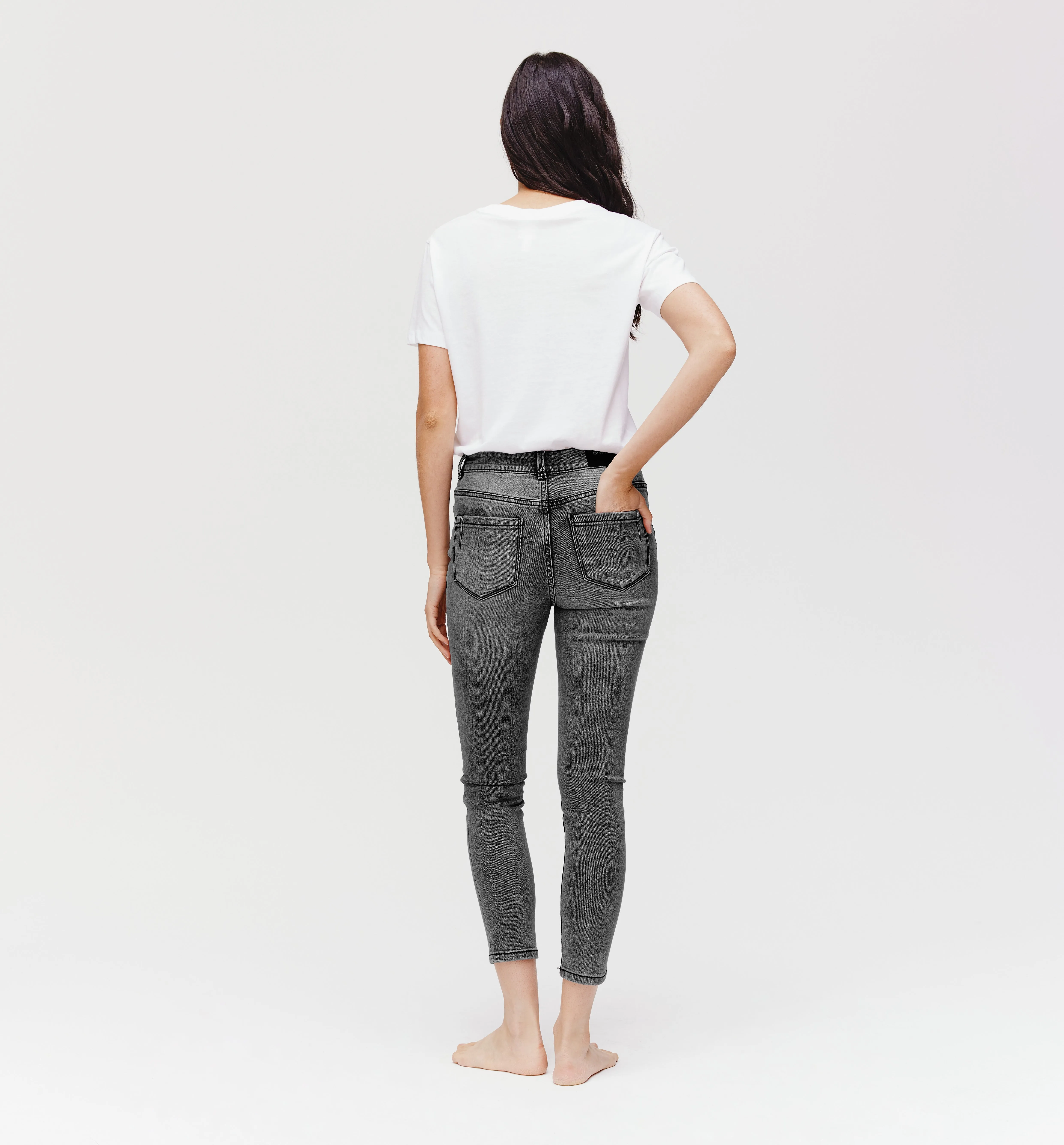 Jean skinny taille haute EMILE - Jeans gris