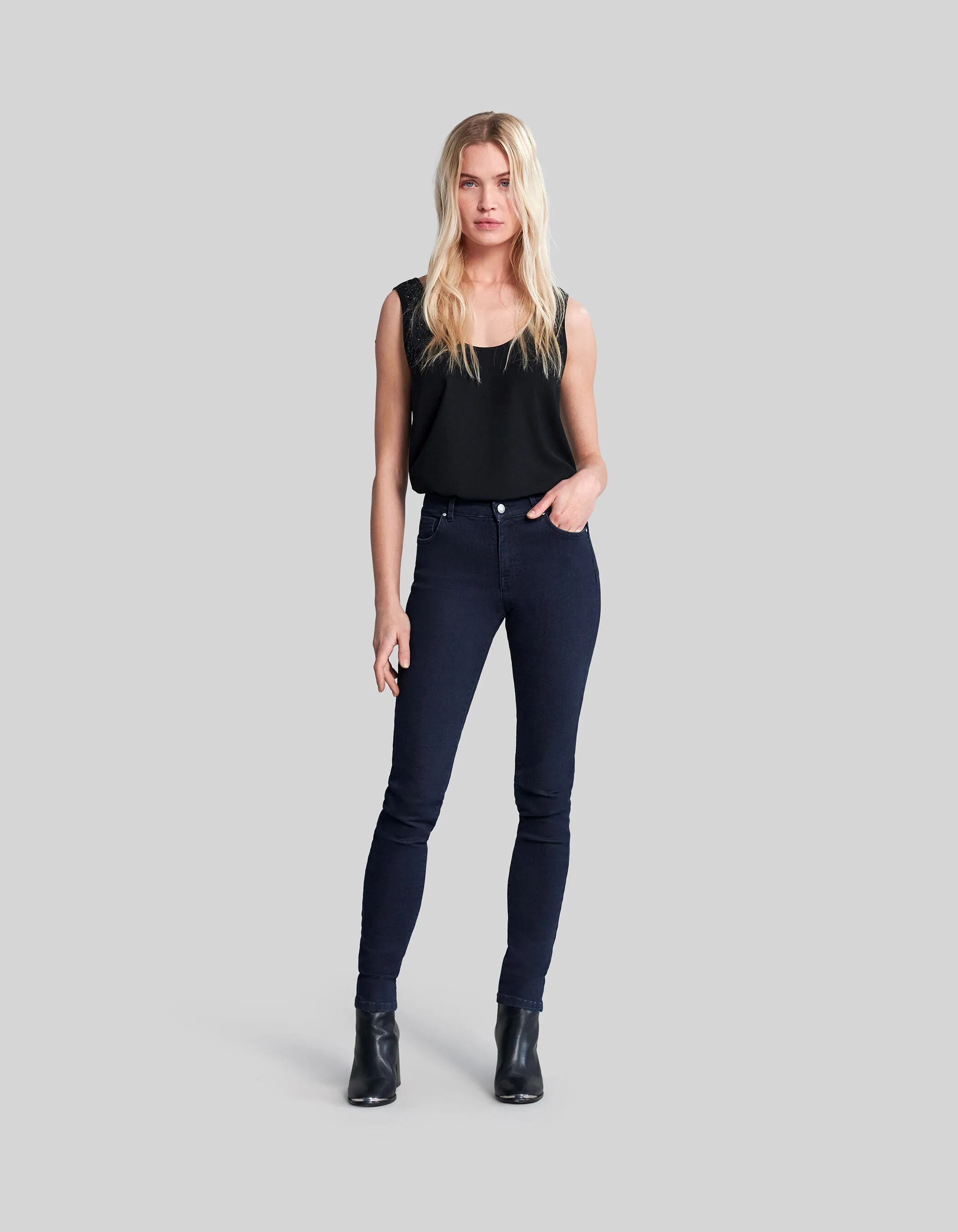 Jean slim blue black waterless Femme