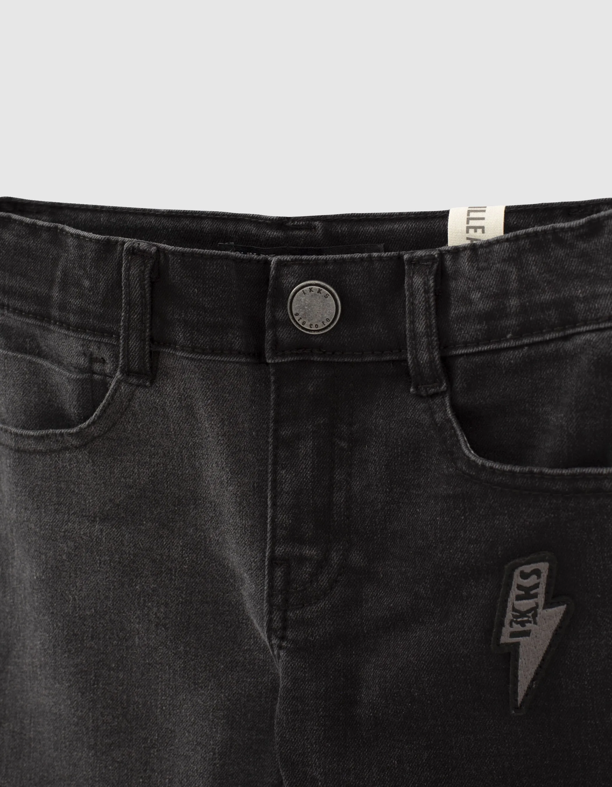 Jean slim noir esprit patchwork garçon 