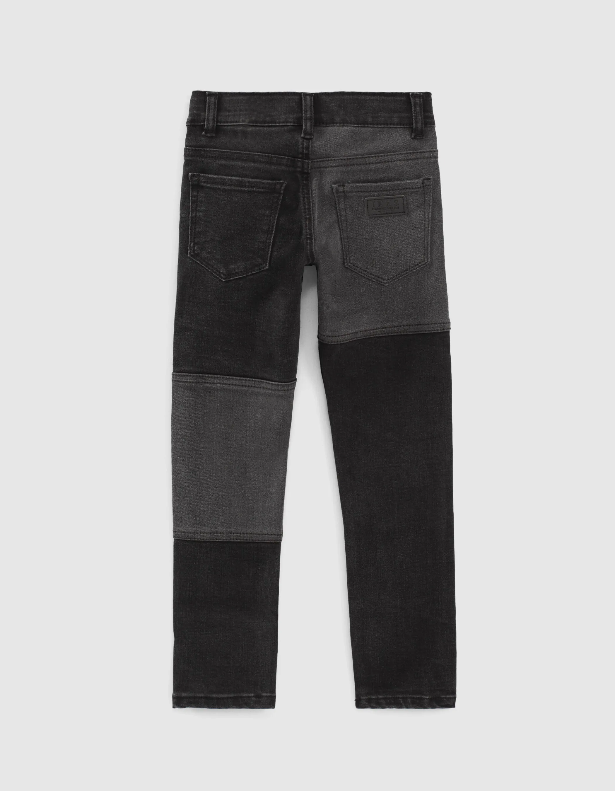 Jean slim noir esprit patchwork garçon 