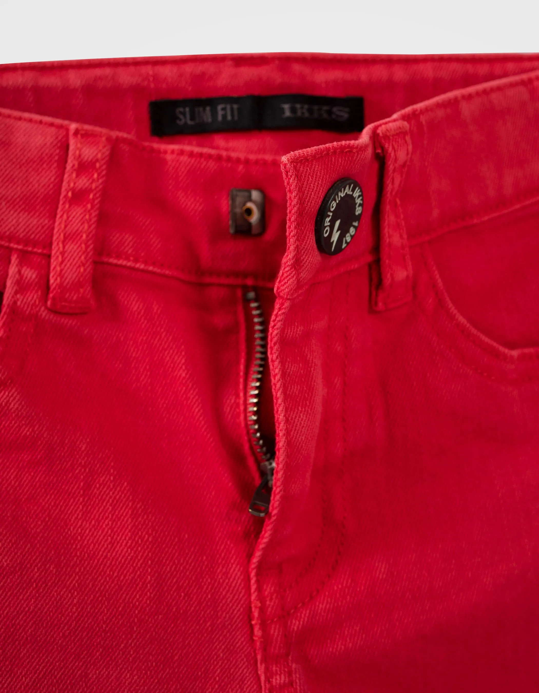 Jean slim rouge blanchi garçon