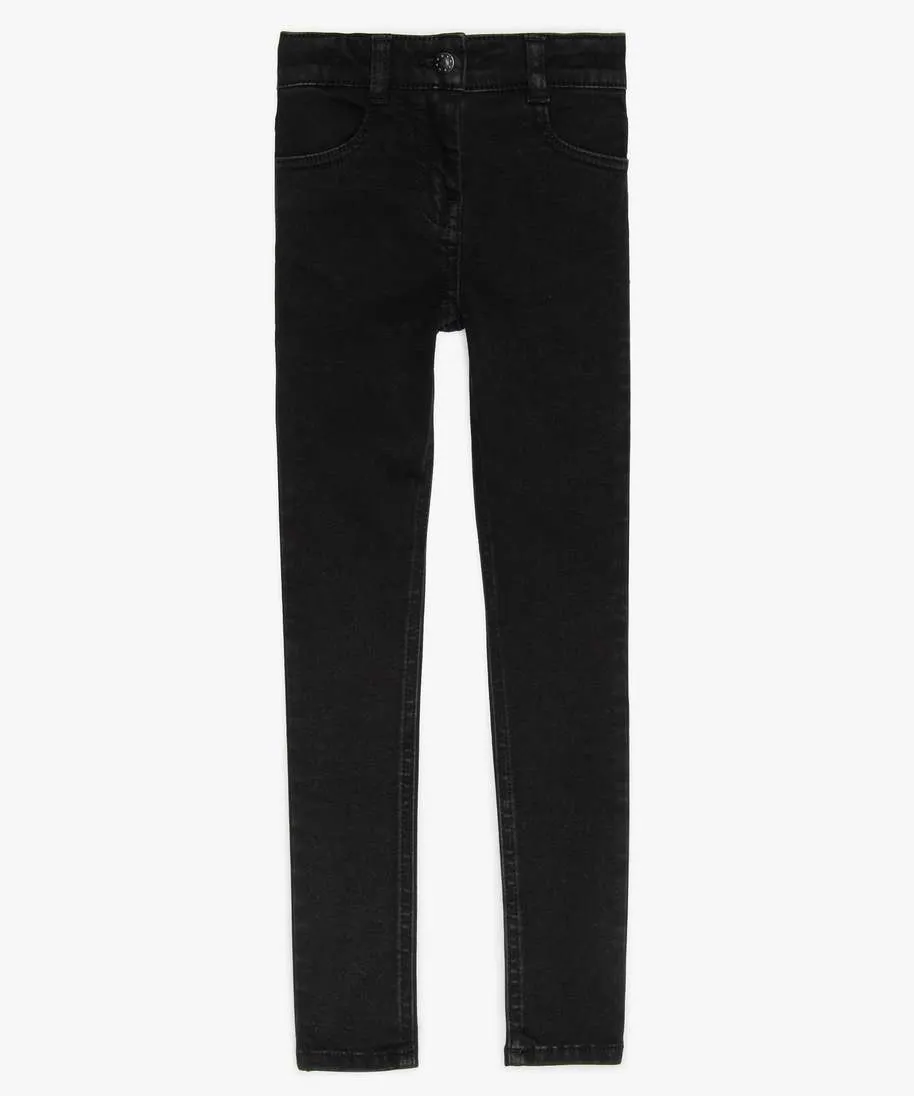 jean ultra skinny a taille reglable fille noir jeans