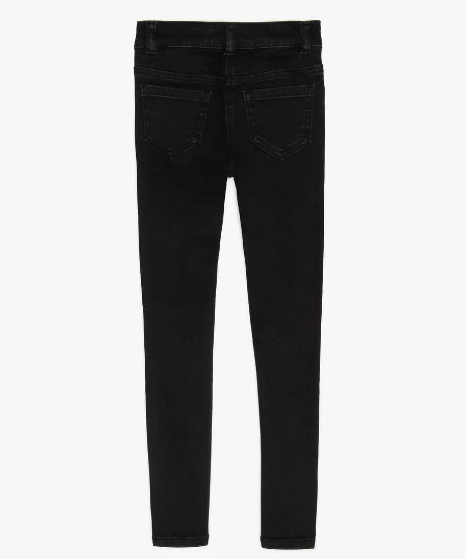 jean ultra skinny a taille reglable fille noir jeans