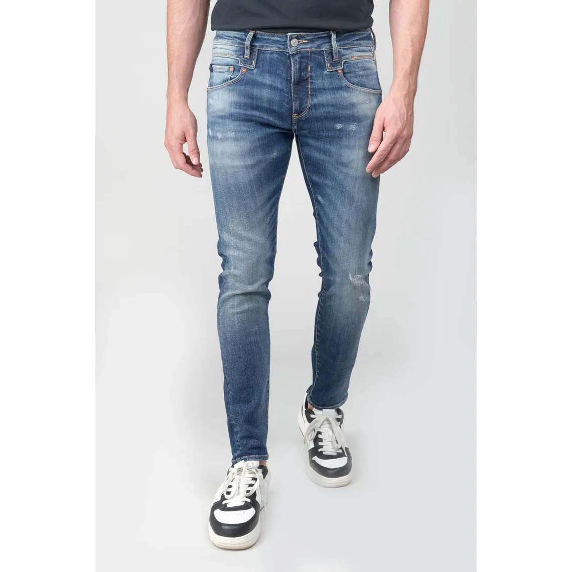 Jeans Homme skinny POWER bleu en coton | 3 Suisses