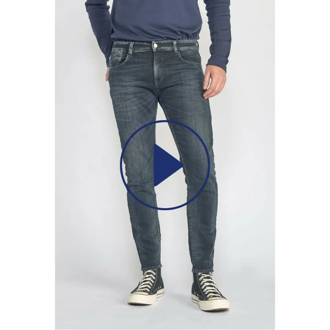 Jeans Power skinny 7/8ème  bleu-noir N°1 en coton | 3 Suisses