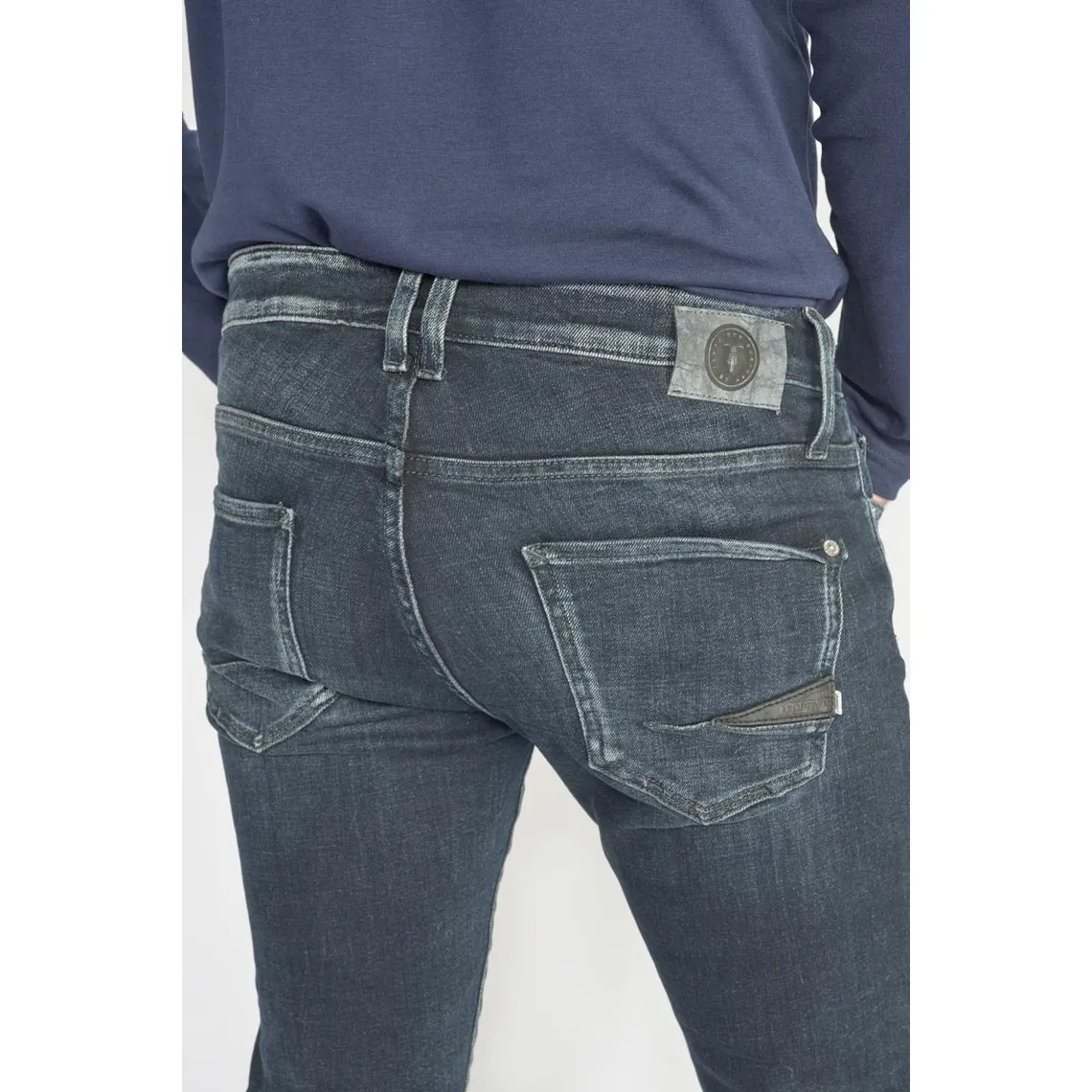 Jeans Power skinny 7/8ème  bleu-noir N°1 en coton Le Temps des Cerises - Jean Homme sur MenCorner