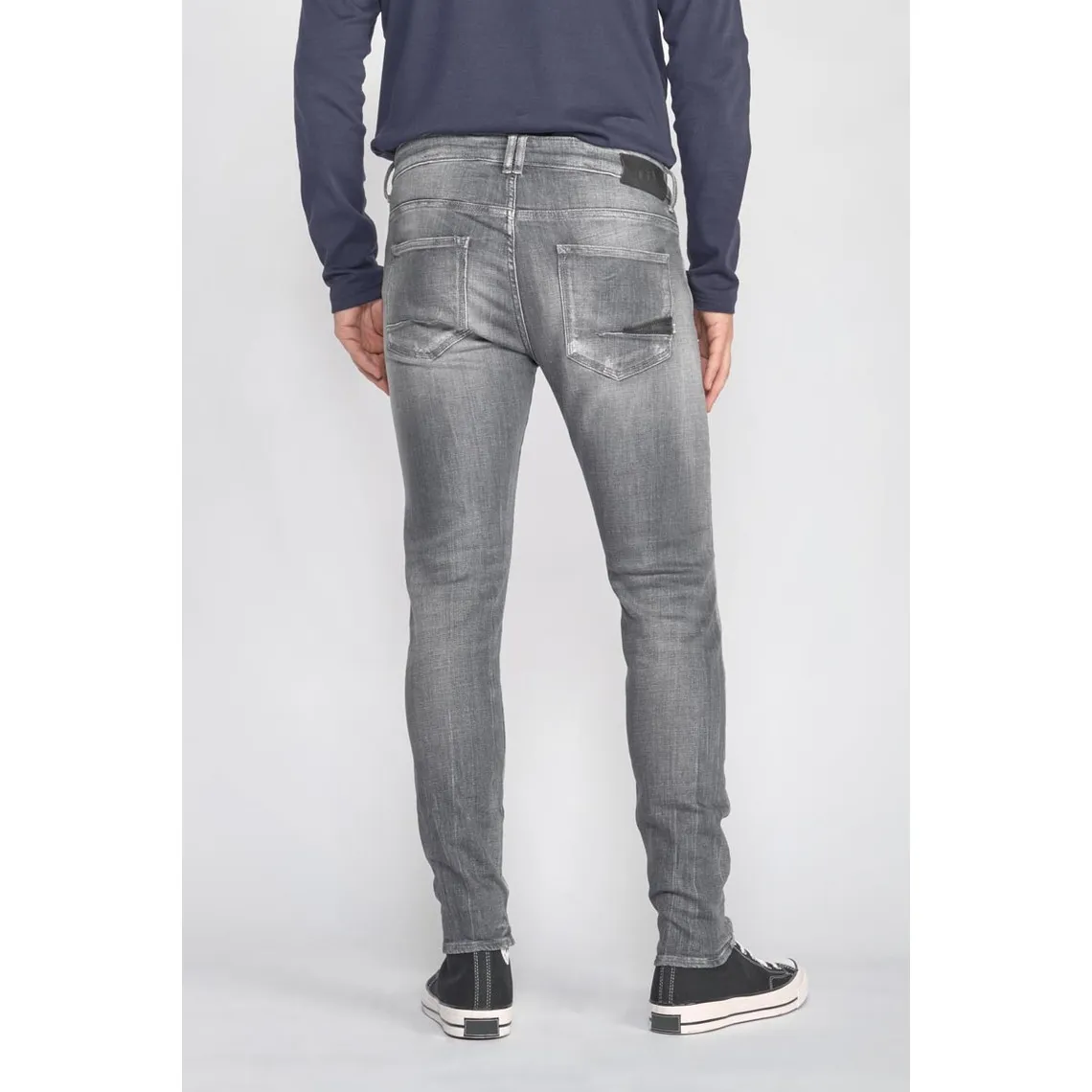 Jeans Power skinny 7/8ème  destroy gris N°3 en coton | 3 Suisses