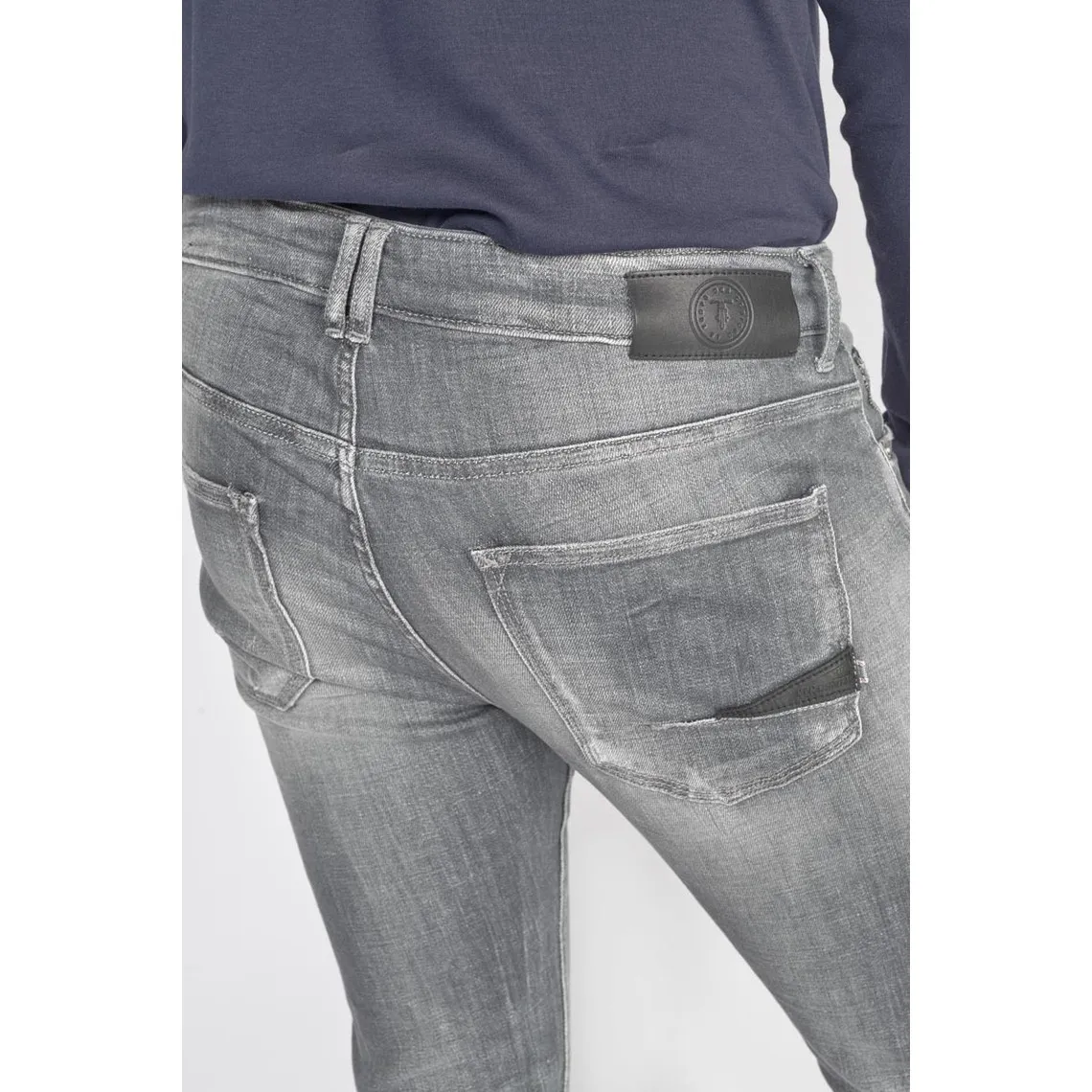 Jeans Power skinny 7/8ème  destroy gris N°3 en coton Le Temps des Cerises - Jean Homme sur MenCorner