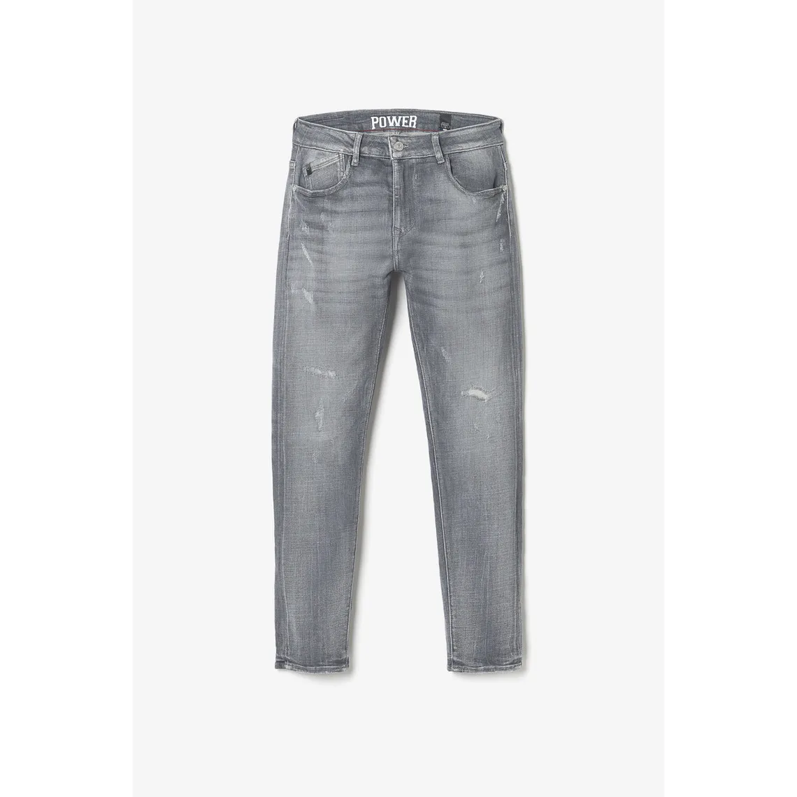 Jeans Power skinny 7/8ème  destroy gris N°3 en coton Le Temps des Cerises - Jean Homme sur MenCorner