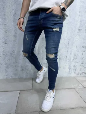 Jeans skinny bleu destroy homme | Mode Urbaine