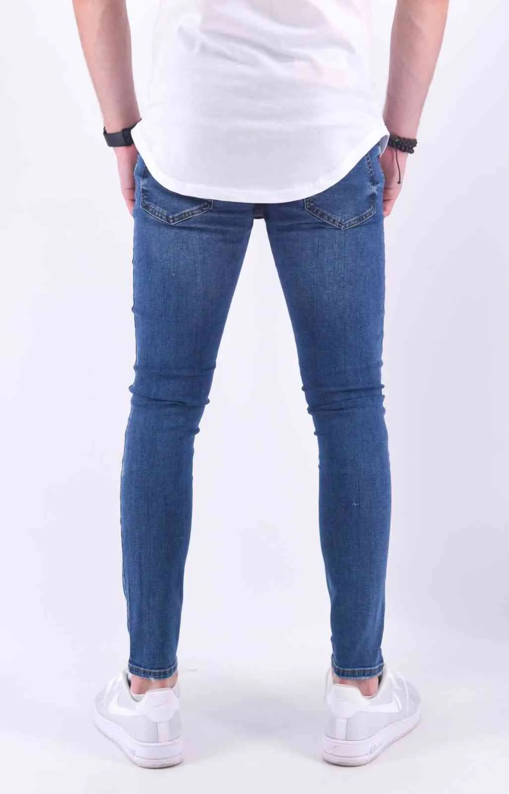 Jeans skinny bleu dégradé destroy homme | Mode Urbaine | 19€